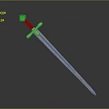 Ornate Metal Sword With Silver Blade Red Handle And Crossguard On Dark Background