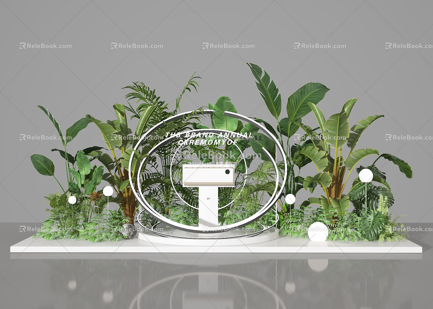 Plant pile green plant pile plant combination window landscape commercial landscape display area shrub plant beauty exhibition area beauty 3d model