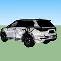 White SUV Car With Black Roof Modern Design And Sleek Body Lines 3d model