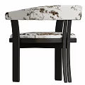 Comfortable Modern Wooden Dining Chair With Black Leather Seat And Armrest Design