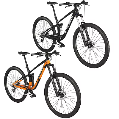 Black And Orange Mountain Bikes With Sturdy Frames And Large Tires Design 3d model