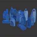 Assorted Cleaning Product Bottles and Cans With Various Colors Shapes and Sizes