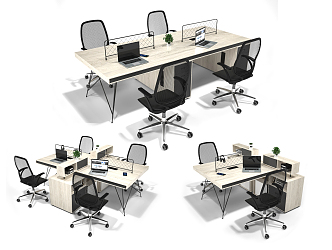 modern office desk chair desk 3d model