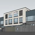 Modern Office Building Simple Three-storey Small Office Building 3d model