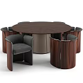Modern Round Wooden Dining Table Set With Matching Chairs And Stylish Design