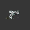 Modern Pistol With Yellow Grip And Gray Body For Shooting Enthusiasts