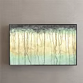 Abstract Framed Wall Art With Vertical Lines And Green Yellow Gradient 3d model