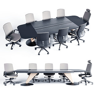 Modern Conference Table and Chair Conference Table Office Chair 3d model