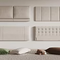 Various Beige Headboard Designs With Colorful Pillows And Stuffed Toy