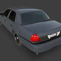 Dark Gray Sedan Car Front View With Headlights And Wheels 3d model