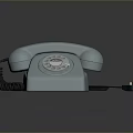 Vintage Light Blue Rotary Dial Telephone With Black Coiled Cord Design