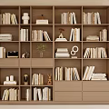 Middle Ancient Style Bookcase Quiet Style Bookshelf Jewelry Ornaments Books Open Decorative Cabinet Study Cabinet 3d model