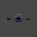 Modern Fighter Jet Featuring Blue Black Color Scheme Sleek Body And Illuminated Accents