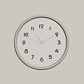Round Wall Clock With White Dial Black Numbers And Modern Minimalist Design 3d model