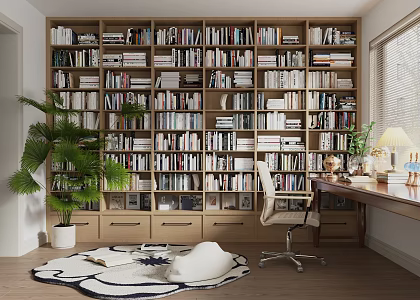 American Study Retro Study European Study American Bookshelf European Desk French Wall Panel Open Study Small American Study Parent-child Study 3d model
