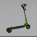 Green Electric Scooter Foldable Portable Urban Commuting Lightweight With Durable Wheels 3d model