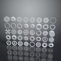 Assorted Industrial Gears And Mechanical Parts With Various Sizes And Shapes