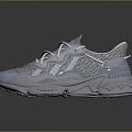 Light Blue And White Mesh Sports Sneakers With Lace Up Design And Chunky Sole
