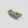 Elegant Vintage Buffet Table Filled With Various Breads Desserts Fresh Fruits And Delicious Snacks