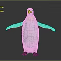 Penguin With Yellow Neck And Black White Feathers Spread Wings On Gray Background