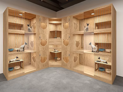 Modern Cat House Pet Shop Cat Scratch Column Cat House 3d model