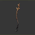 Unique Orange Plant With Slender Stem And Blooms On Minimal Gray Background