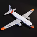 White Passenger Airplane Model Featuring Orange Wings Tail And 3C1E Registration