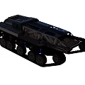 Black All Terrain Utility Vehicle With Tracks And Robust Wheel System