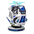 3D Experience VR Gaming Cockpit With Blue White Design And Top Propeller