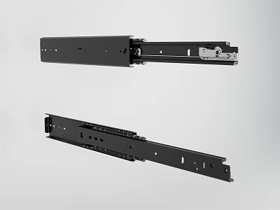 Black Metal Drawer Slides For Furniture Cabinet Sliding Mechanism Parts 3d model