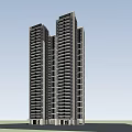 Modern High Rise Residential Building With Surrounding Greenery And Palm Trees