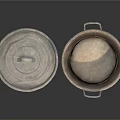 Durable Metal Bucket With Two Handles And Matching Lid For Daily Household Use