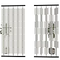 Modern Room Divider With Glass Panels Vertical Structure And Potted Plant Decoration