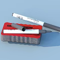 Essential Household Stationery With KRYLON Red Eraser And Two Markers One Open Cap On Eraser
