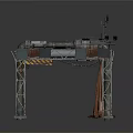 Industrial Mechanical Equipment With Metal Structure And Rusted Pipes Support Frames And Heavy Duty Components