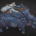 Colorful 3D Rendered Triceratops Models In Dynamic Running Poses With Detailed Textures