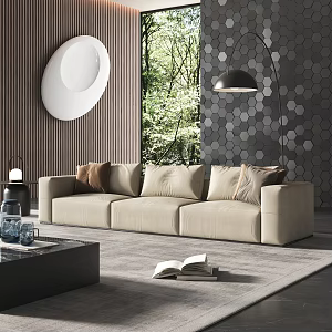 Modern Multiplayer Sofa Three-Seat Sofa Living Room Sofa 3d model