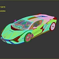 Green Luxury Sports Car with Modern Aerodynamic Design Orange Interior Copper Wheels and Glossy Reflection