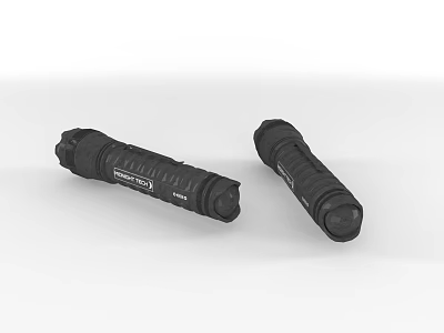 Modern Black Flashlights As Essential Daily Electrical Appliances With Ergonomic Design 3d model