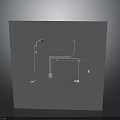 Gray Background Technical Schematic With White Lines And Square Blocks
