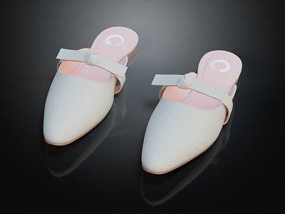 Modern Shoes Women Sandals Slippers Women Leather Shoes High Heels 3d model