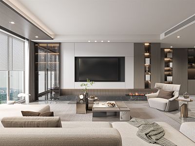 modern living room 3d model