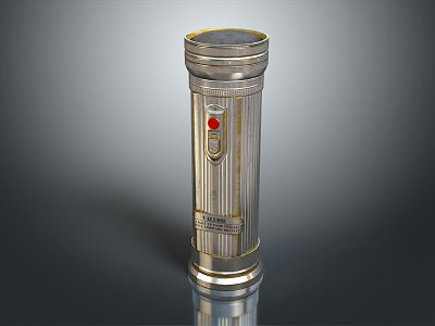 Modern flashlight military flashlight 3d model