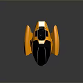 Yellow And Black Underwater Submersible With Transparent Cockpit And Side Wings