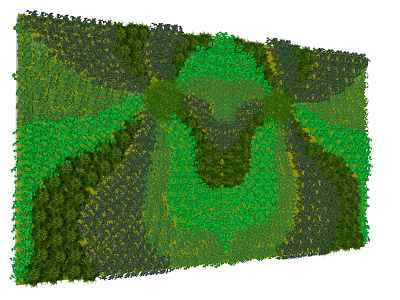 Lush Green Plant Wall With Various Foliage And Vertical Garden Design 3d model