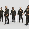 Scholar business European character middle-aged man 3d model