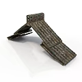 Ancient Architecture Roof Structure With Carved Tile Design And Bronze Texture