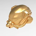 Gold Mechanical Helmet Shaped Decorative Ornament Set for Modern Interior Decoration