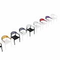 Modern Stylish Accent Chairs With Colorful Transparent Armrests Black Frame And Multiple Colors