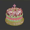 Decorative White Cake Shaped Storage Box With Silver Ornaments Beads And Base